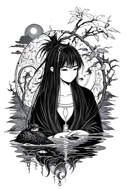 christian faith and studio ghibli spirited away tattoo design idea