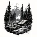 mining tattoo in forest  tattoo design idea