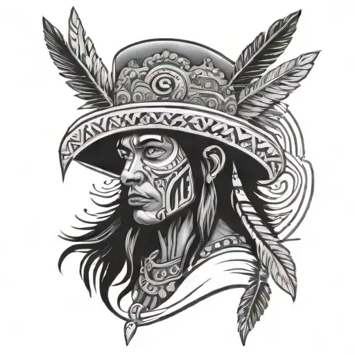 Mexican and Native American  tattoo design idea