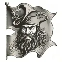 Blackbeard flag tattoo design idea