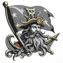 Blackbeard flag tattoo design idea