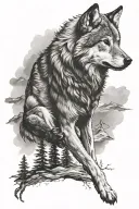 lone wolf tattoo design idea