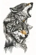 lone wolf tattoo design idea