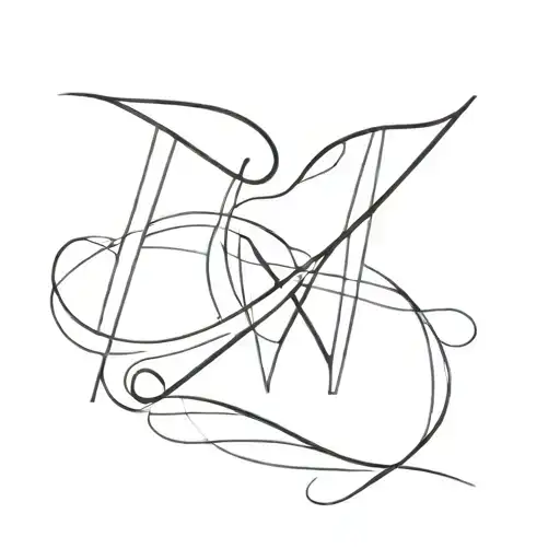 Combine Interlocking Letters V W K with heart  tattoo design idea