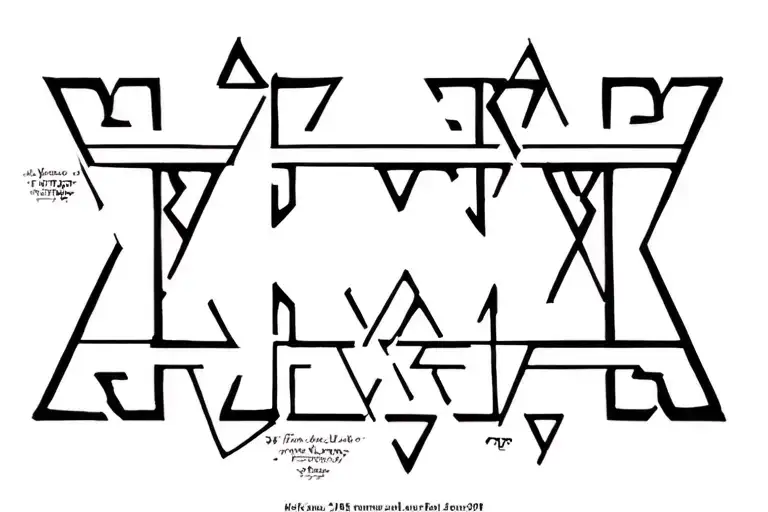 jerusalem cross with yeshua written tattoo design idea
