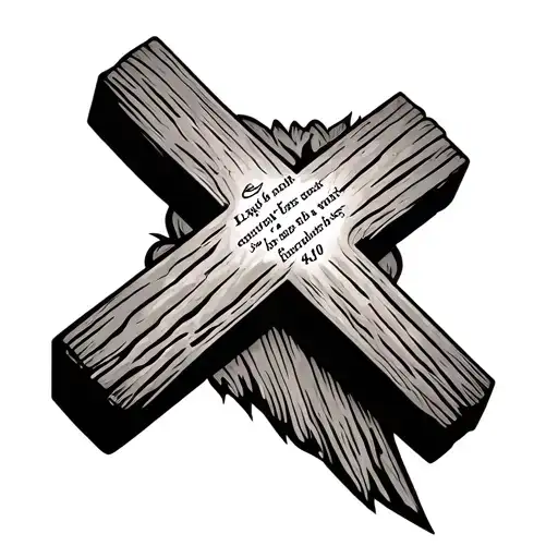Wooden cross with Ecclesiastes 4:9 10 tattoo design idea