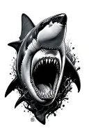 Sharks never stop tattoo design idea