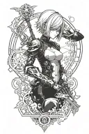 2b nier automata alone tattoo design idea