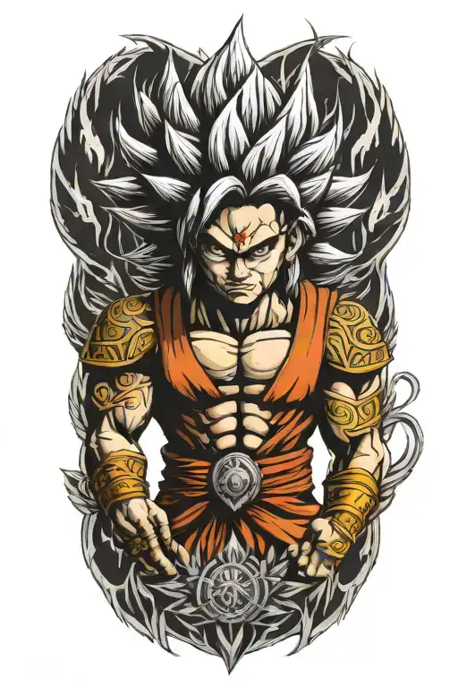 super saiyan indian tattoo design idea