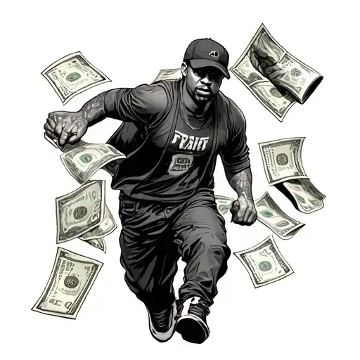 street life thug who lost his brother and is running the streets getting money  tattoo design idea