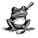 Cooking frog tattoo design idea