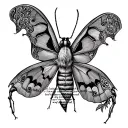 moth and a quote "If I'm lucky I will get through. hard things, and they will make me gentle to the ways of the world" tattoo design idea