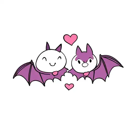 cute disney bat best friends tattoo design idea