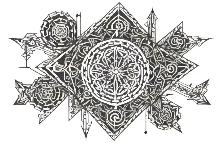 chaos to peace symbol tattoo design idea