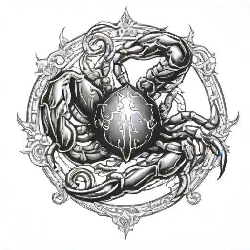 zodiac cancer 69 tattoo design idea