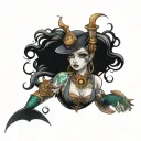 steampunk mermaid tattoo design idea