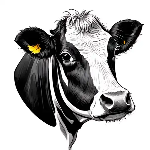 cow with eyebrows  tattoo design idea