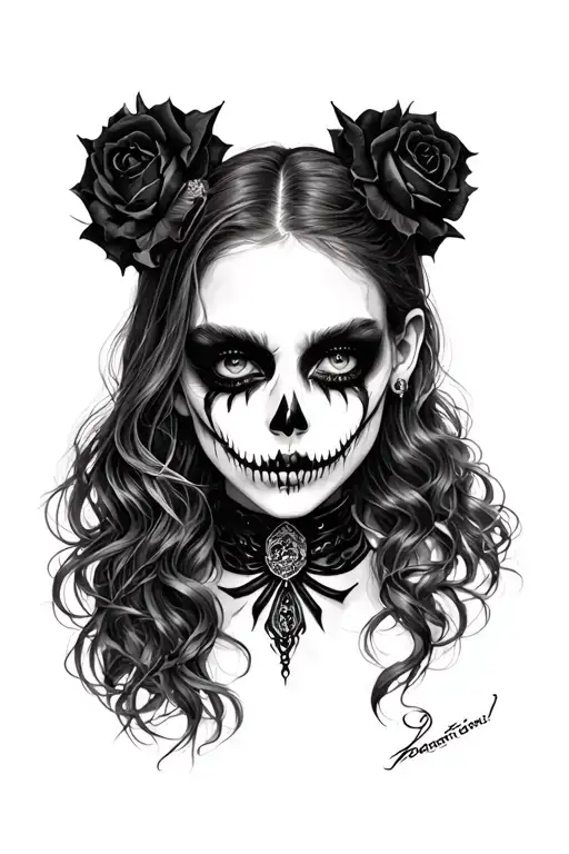 Collarbone goth emo tattoo design idea