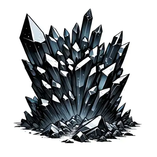 a cave made of dark crystals tattoo design idea