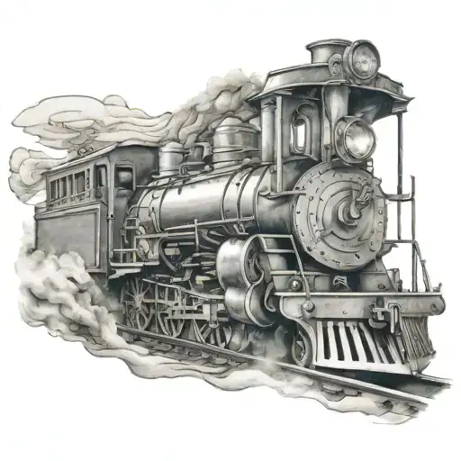 ghost train. tattoo design idea