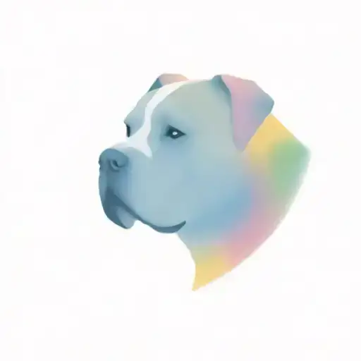 rainbow American bulldog tattoo design idea