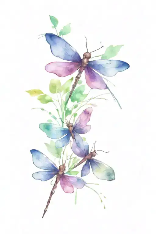 4 leaf clover with dragonflies pain hatred grief tattoo design idea