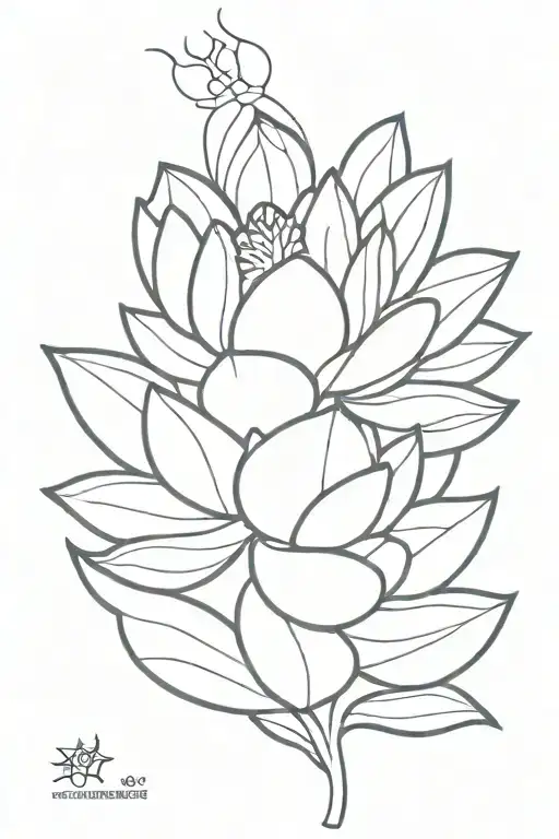 Spinal tattoo: Lotus flower tattoo design idea