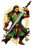 celtic warrior wielding a sword tattoo design idea
