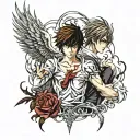 death note light und l tattoo design idea