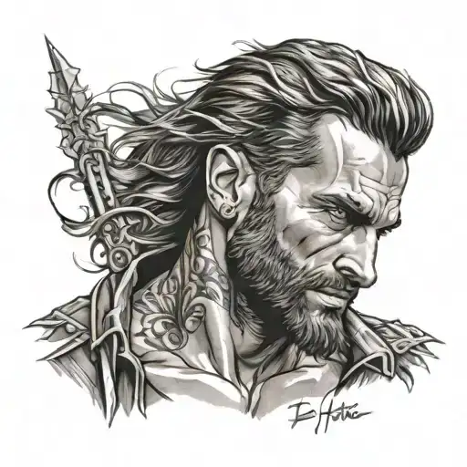 be your own hero said by gay hairy handsome man tattoo design idea