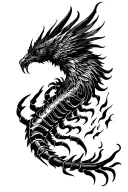 Scorpio and Phoenix rising from flames left arm sleeve tattoo design idea