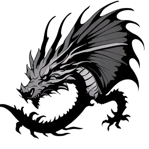 5 cm simple dragon silhouette fly away view from top fourth wing inspired tattoo tattoo design idea