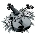 Fiddle tattoo design idea