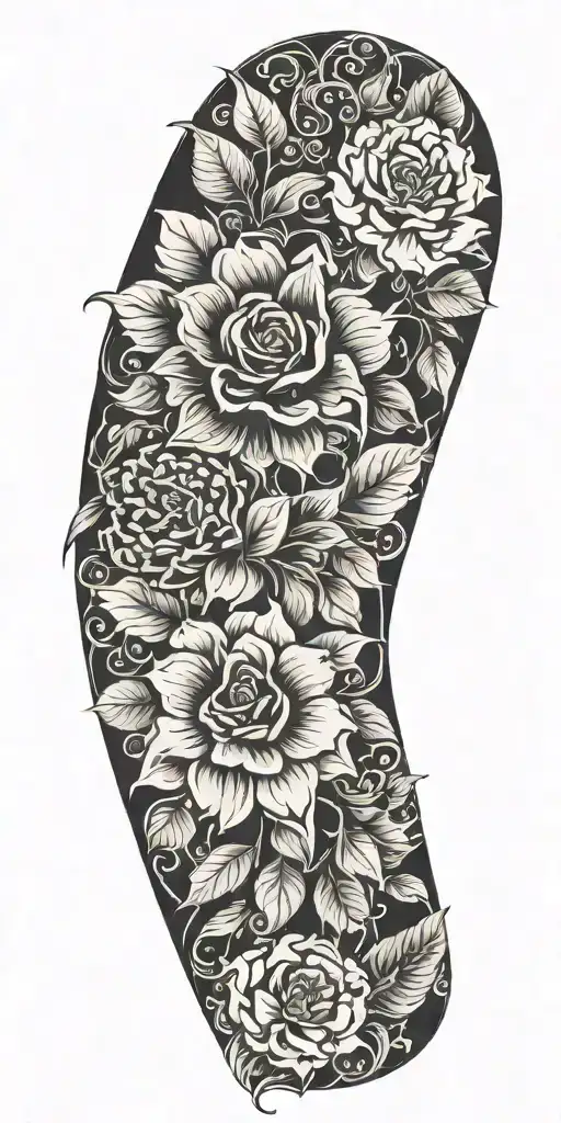 floral tattoo design idea