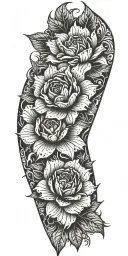 floral tattoo design idea