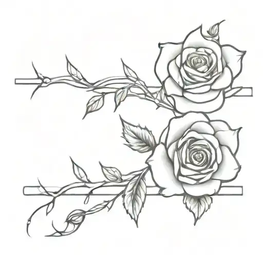 barb wire and rose  spine tattoo  tattoo design idea