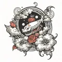 hed in the clouds but my gravitys center  tattoo design idea
