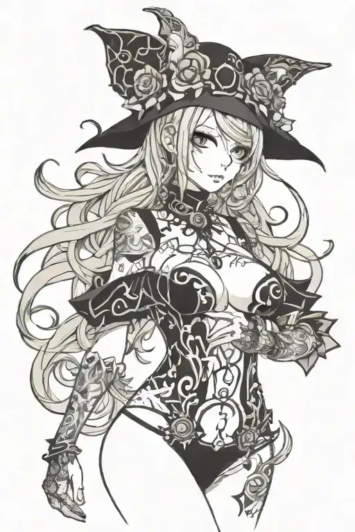 big titty goth girl nude tattoo design idea