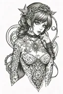 big titty goth girl nude tattoo design idea