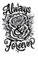 vampire diaries quote "Always & Forever" tattoo design idea