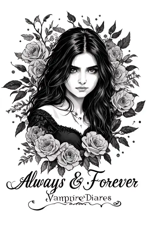 vampire diaries quote "Always & Forever" tattoo design idea