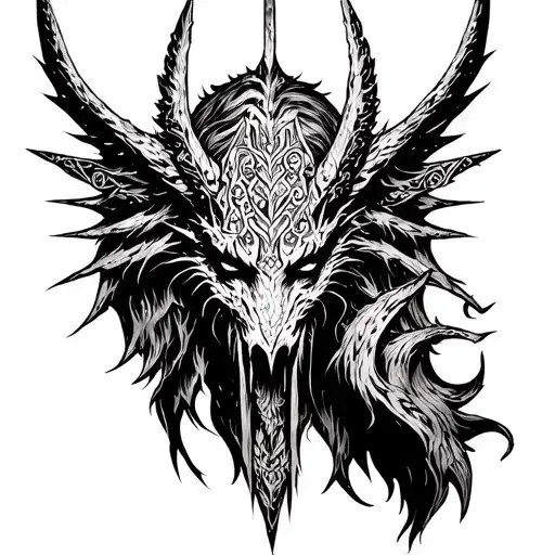 Slavic god Chernobog tattoo design idea
