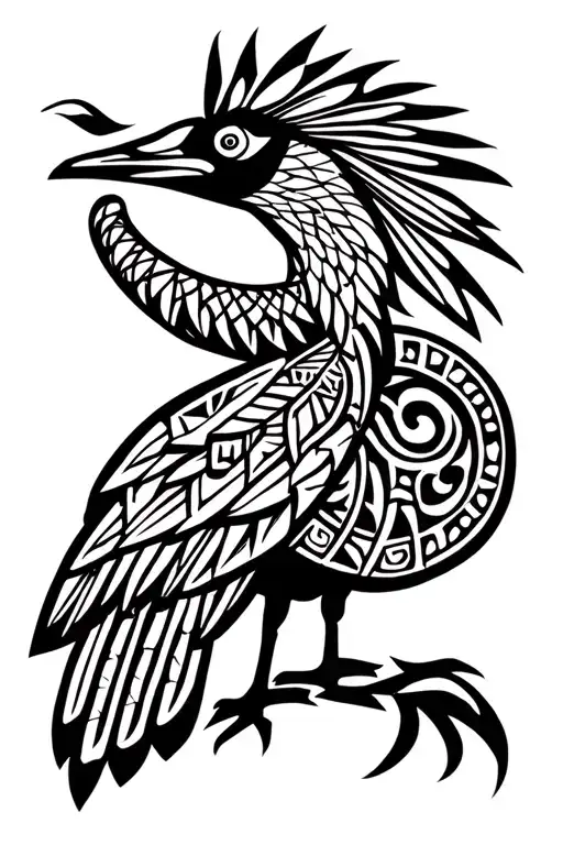 Guerrero Azteca crane tattoo design idea
