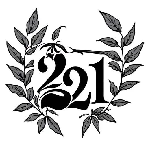 Laurels and number 2021 tattoo design idea
