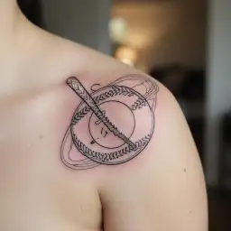 simple baseball thin lined with the word Dodgers in cursive font  tattoo design idea