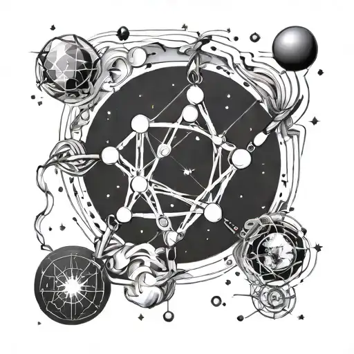 Orion constellation intertwined tattoo design idea