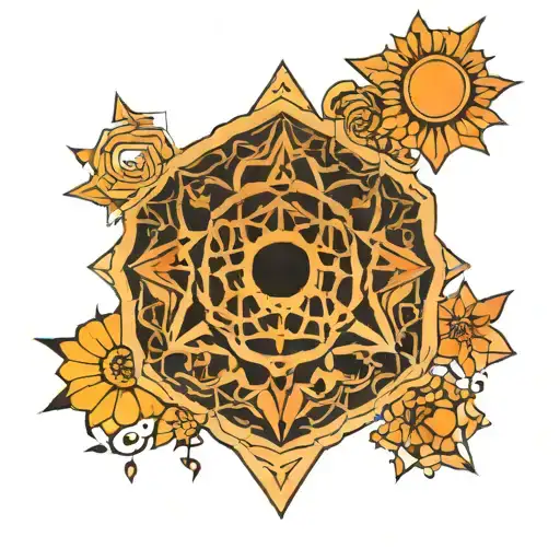 geometric helios travel minimalistic tattoo design idea