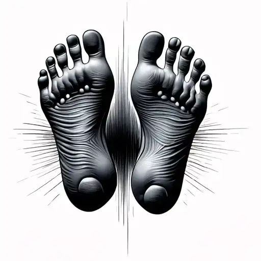 Human footprints echo tattoo design idea