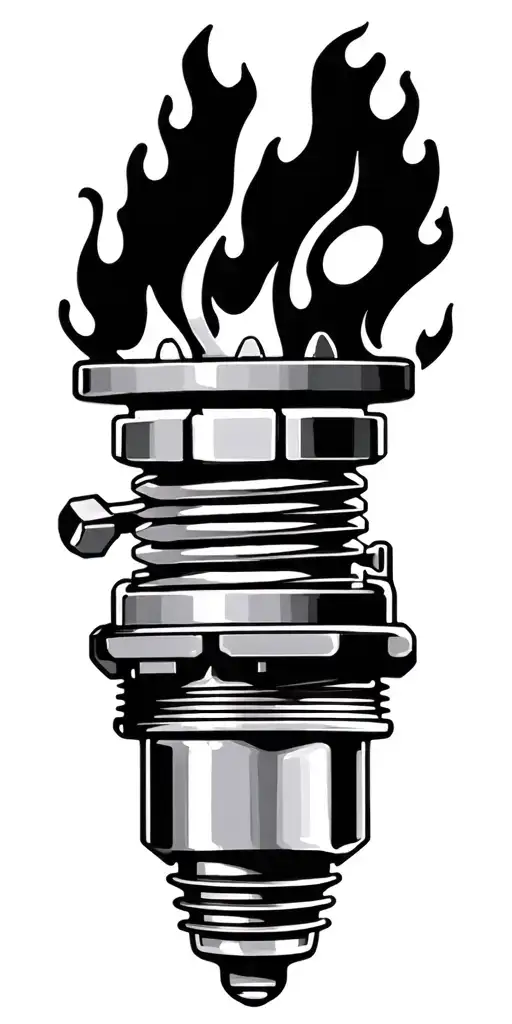 Spark plug,Carburetor, Gear,326,Est1998,Sprocket,Motor,Wrench,Harley logo,Flames,Checkered,Live fast take chances,piston tattoo design idea