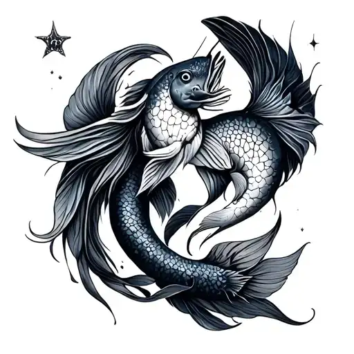 Pisces And Sagittarius tattoo design idea